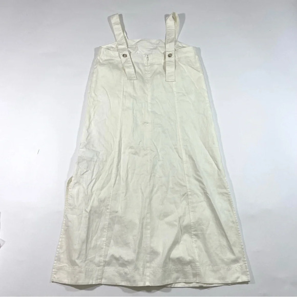 New Madewell Linen Cotton Princess Seamed Midi Dress Large - Picture 4 of 10